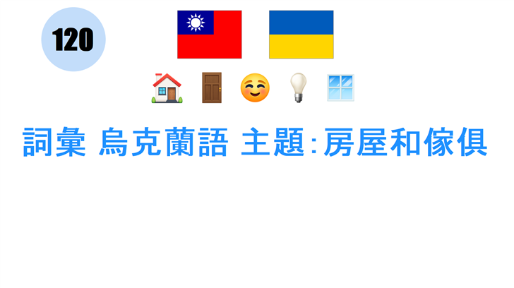 詞彙 烏克蘭語 主題：房屋和傢俱